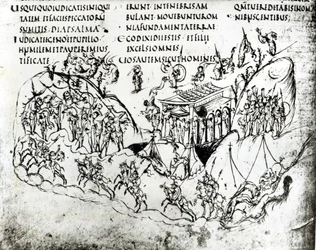 Diverses scènes illustrant un psaume, tirées du Psautier d