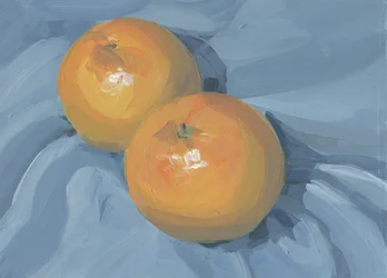 Nature morte aux oranges fraîches