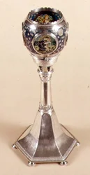 Lampe émaillée plique-à-jour, 1905-12