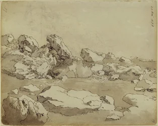 Études de rochers, blocs juxtaposés