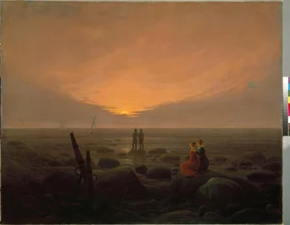 Lever de lune sur la mer