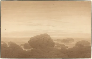Lever de lune sur une plage déserte