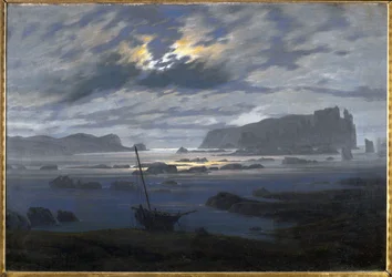 Mer du Nord au clair de lune (huile sur toile)