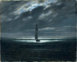 Pièce de mer au clair de lune (huile sur toile)
