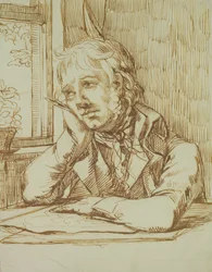 Autoportrait avec bras appuyé