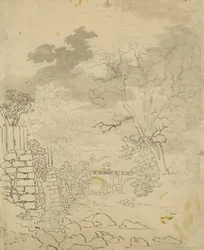 Ruisseau avec un pont, c.1799