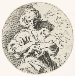 Femme avec enfant dans les bras