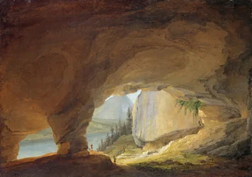 Vue depuis la grotte de Beatus sur le lac de Thun, 1776