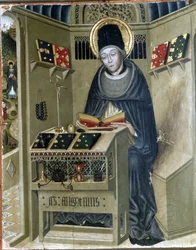 Retable de Saint Augustin, Saint Augustin dans son studio