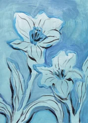 Fleurs bleues abstraites
