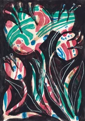 Fleurs abstraites aux couleurs vives
