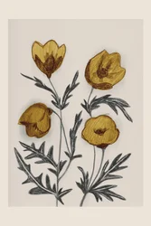 Fleurs sauvages dorées vintage