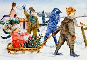Enfants jouant dans la neige