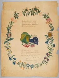 Sans titre (poème et couronne décorative)