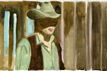 06.09.09 - Il était dans la maison quand il a entendu parler de sa chute de cheval, 2009 (huile sur papier)