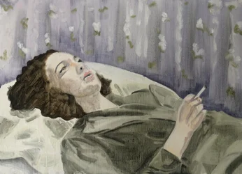 23.03.20 Elle était en conflit, 2020 (huile sur papier)