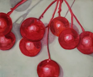 Cerises, 2013 (huile sur papier)