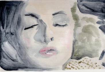 Journal de bord #49 (28.05.13 Il ne voulait pas la réveiller), 2016 (huile sur papier)