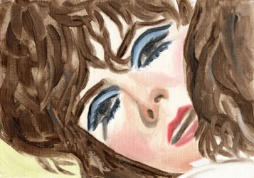 Myrte (ombre à paupières bleue), 2024 (huile sur papier)