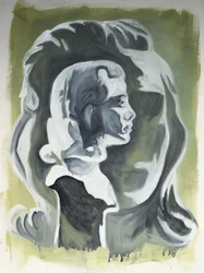 Stolen Face, 2020 (huile sur papier)