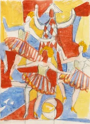 Danseurs acrobatiques, vers 1937 (aquarelle sur papier)