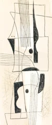 Composition, vers 1950 (fusain et aquarelle sur papier)