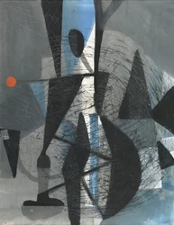 Coucher de soleil, vers 1950 (gouache sur papier)