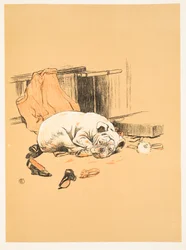 Déception de ne pas trouver les chocolats, de A Gay Dog, Story of a Foolish Year, publié par William Heineman, 1905. 1ère édition, Illustration