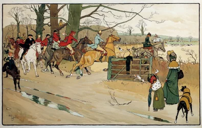 Gravure par Cecil Aldin, Angleterre. Collection privée