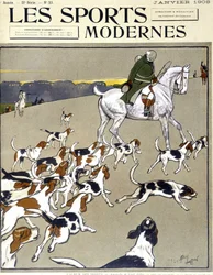 Chasse : la meute. Couverture de Modern Sports, 01/1908