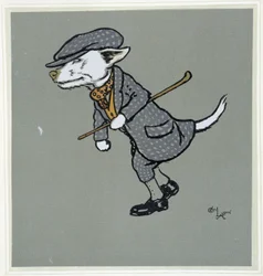 Renard blanc, gentleman - dans « Merry Party », ill. par Cécil Aldin, éd. Hodder & Stoughton, Londres