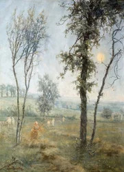 Fenaison au clair de lune