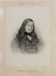 Portrait du poète Théophile Gautier 1811-1872