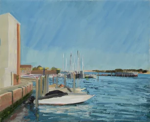 Chantier naval sur la lagune (peinture)