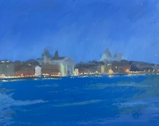 Vie nocturne sur les Zattere, 2025 (huile sur toile)
