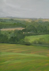Pluie, Cornbury Park, Cotswolds (huile sur panneau)