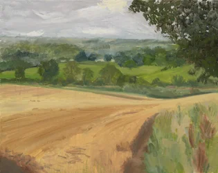 Pluie à Charlbury (huile sur toile)