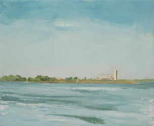 Torcello depuis Burano, Venise (huile sur toile)