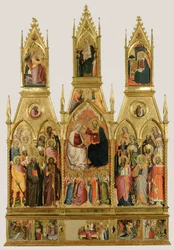 Polyptyque avec Couronnement de la Vierge et Saints