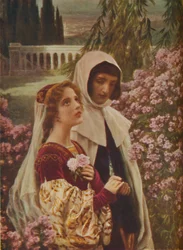 Dante Alighieri - Dante et Béatrice dans le jardin, vers 1925