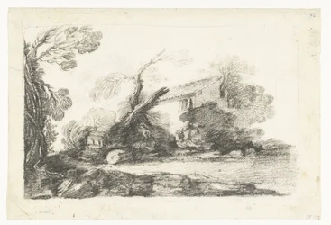 Paysage avec maison de paysan