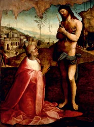 Christ souffrant et le cardinal Oliviero Carafa en prière