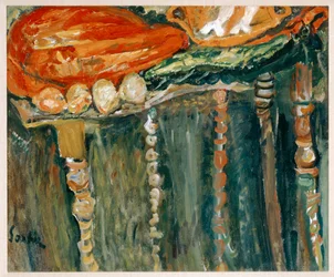 Nature morte au morceau de viande crue ... (peinture sur toile)