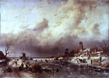 Scène de rivière gelée