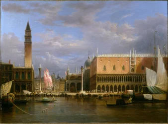Le môle et le Palais Ducal vues de la mer (Le môle et le palais des Doges vus depuis la mer)