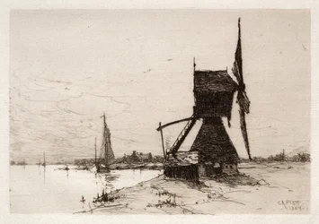 Moulin à vent le long de la côte, 1884