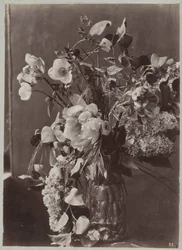 Étude de fleurs avec vase orné