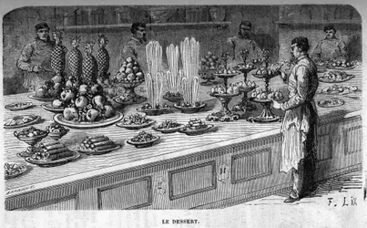 Cuisines du Palais des Tuileries : Préparation des desserts lors d
