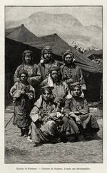 Kurdes de Petchara (Turquie). Gravure par Barbant pour illustrer le récit « À travers l