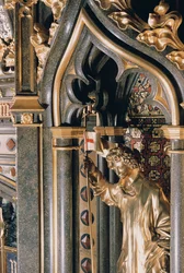 Détail de la cheminée dans la Salle d